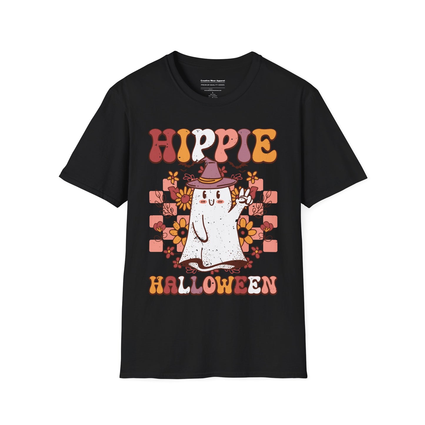 Hippie Halloween T-Shirt β Retro Groovy Halloween Shirt β Peace Love Pumpkin Graphic Tee
