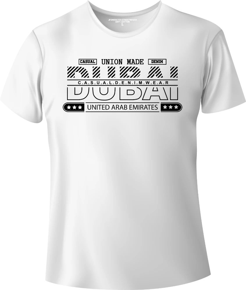 Dubai Casual Denim Wear T-Shirt | Gift / Souvenir Unisex Tee for Men, Women & Kids D-149
