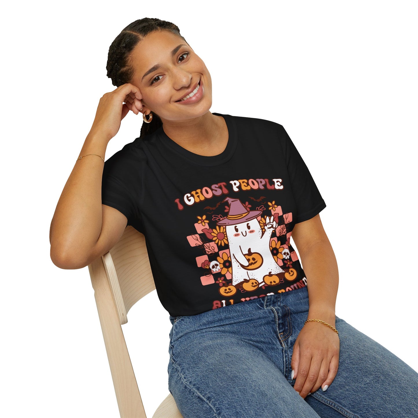 I Ghost People All Year Around T-Shirt β Funny Halloween Graphic Tee β Spooky Ghost Shirt