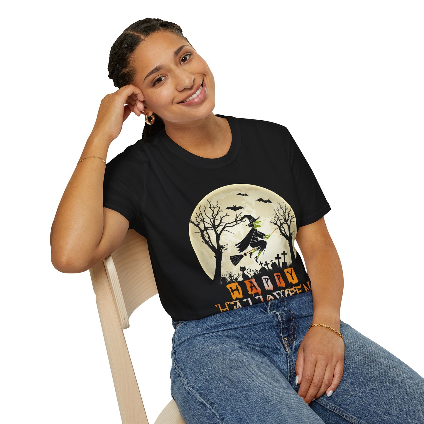 Happy Halloween Witch T-Shirt β Funny Witch Halloween Graphic Tee β Spooky Holiday Shirt