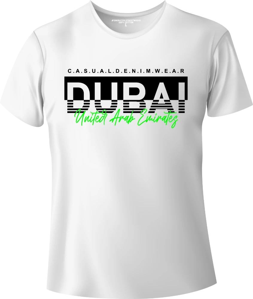 Dubai Casual Denim Wear T-Shirt | Gift / Souvenir Unisex Tee for Men, Women & Kids D-157