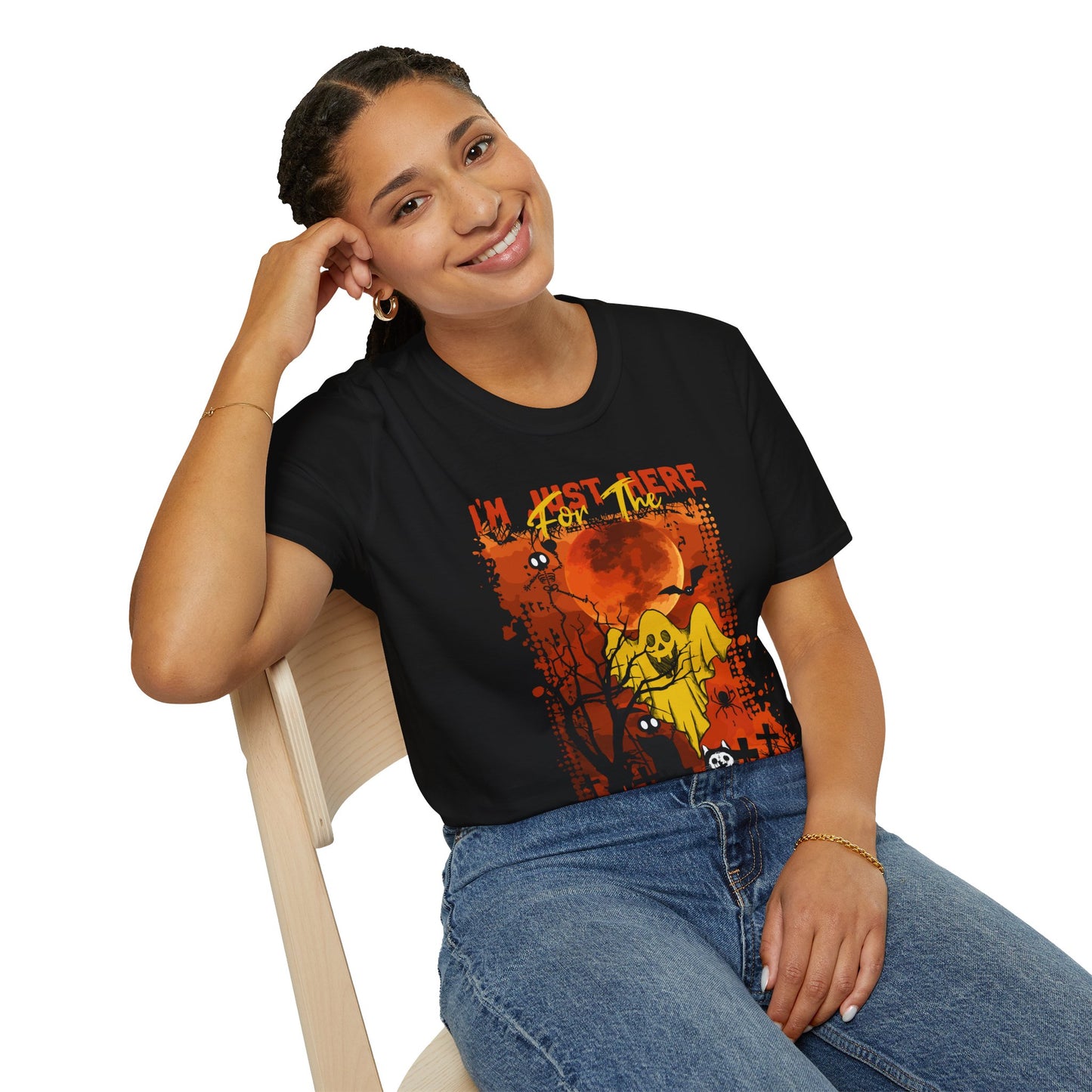 I Am Just Here For The Boos T-Shirt β Funny Halloween Drinking Graphic Tee β Spooky Party Shirt