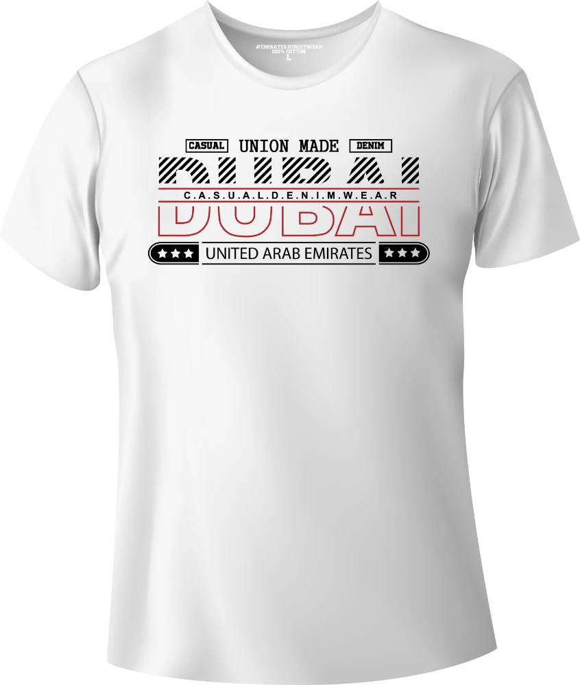Dubai Casual Denim Wear T-Shirt | Gift / Souvenir Unisex Tee for Men, Women & Kids D-149