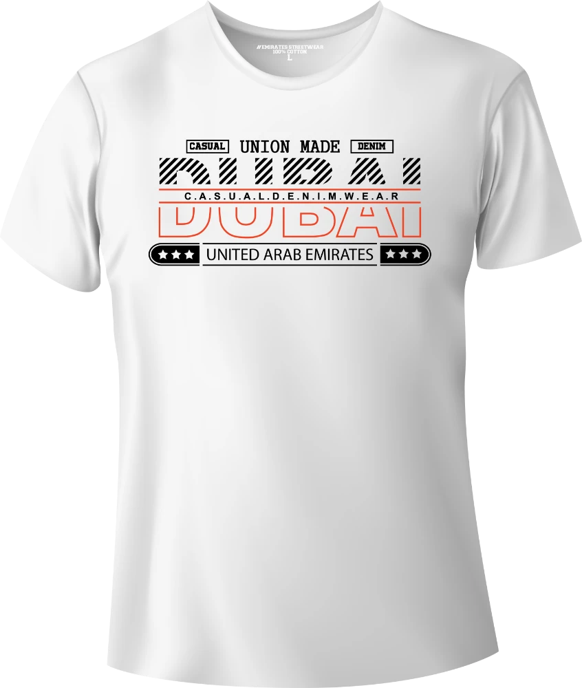 Dubai Casual Denim Wear T-Shirt | Gift / Souvenir Unisex Tee for Men, Women & Kids D-149