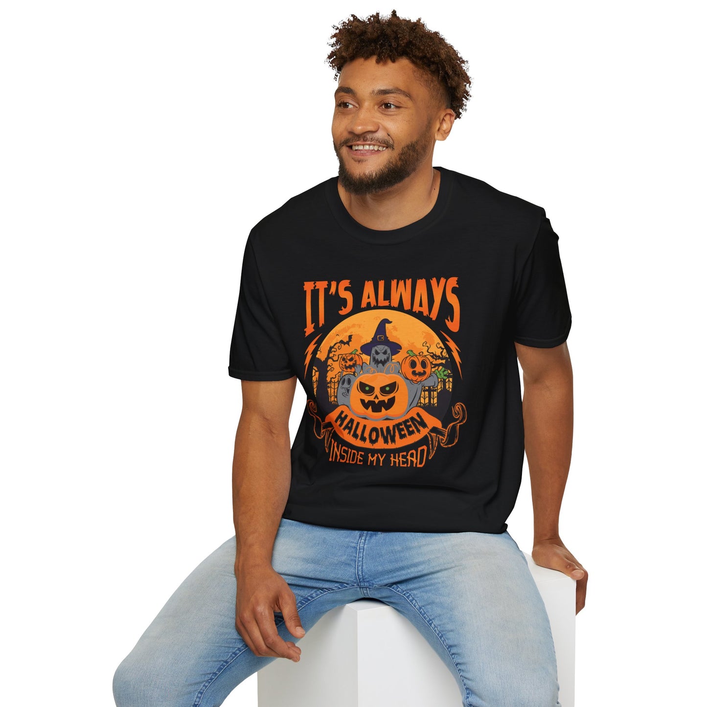 It’s Always Halloween Inside My Head T-Shirt – Funny Spooky Graphic Tee – Halloween Lover Shirt