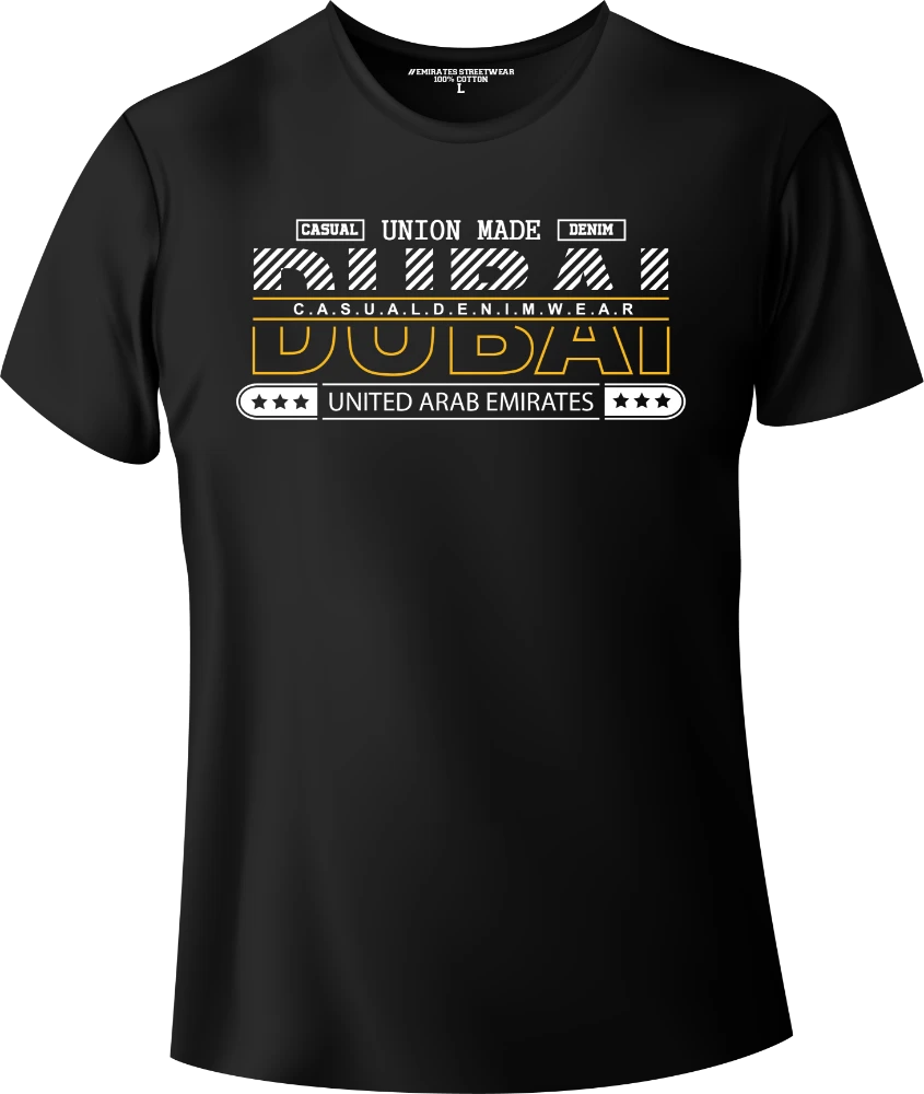 Dubai Casual Denim Wear T-Shirt | Gift / Souvenir Unisex Tee for Men, Women & Kids D-149