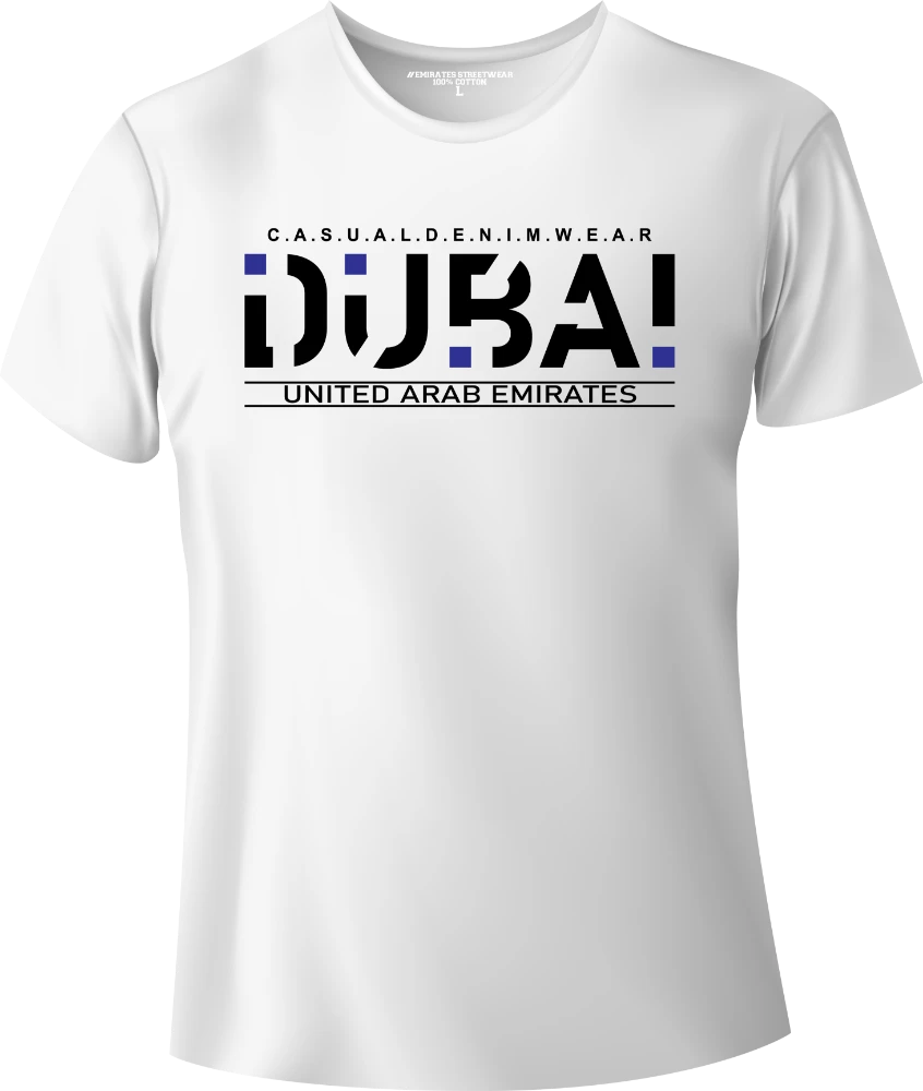 Dubai Casual Denim Wear T-Shirt | Gift / Souvenir Unisex Tee for Men, Women & Kids D-153