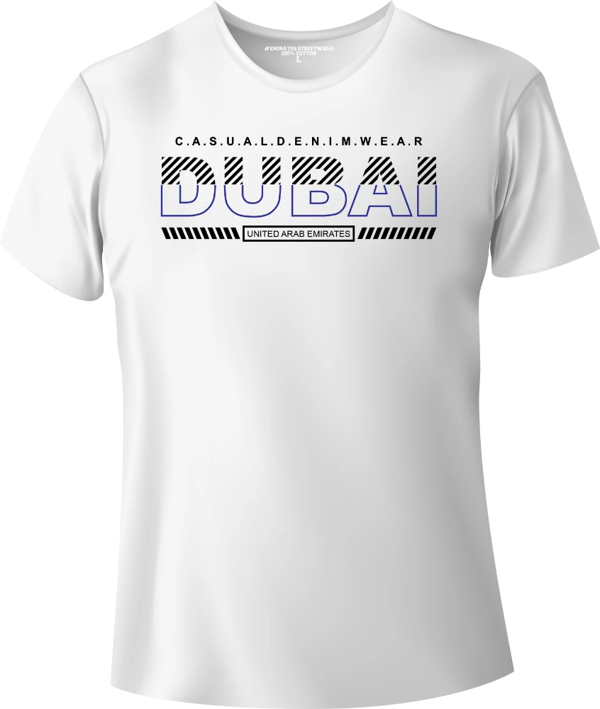Dubai Casual Denim Wear T-Shirt | Gift / Souvenir Unisex Tee for Men, Women & Kids D-147