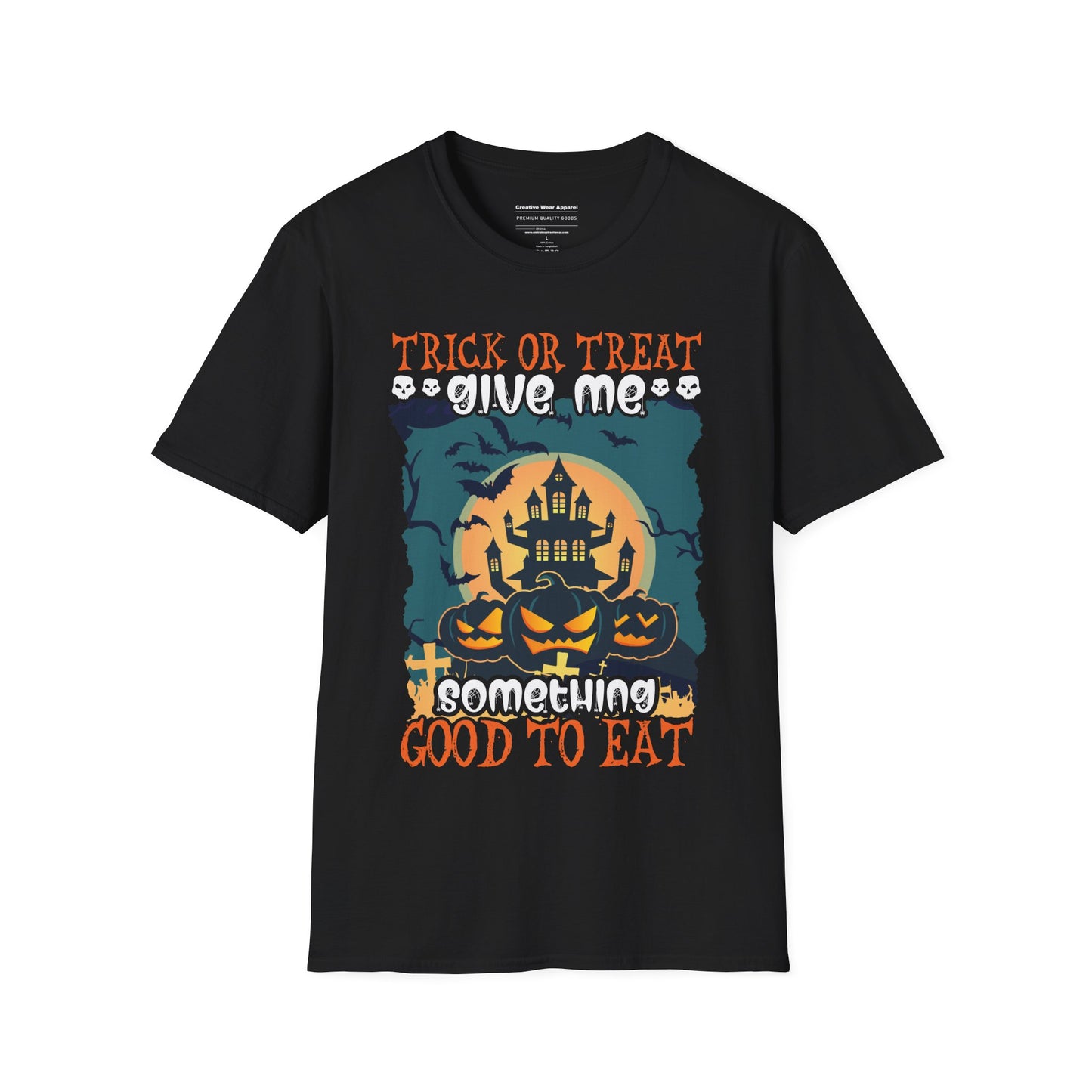 Trick or Treat Give Me Something Good To Eat T-Shirt β Funny Halloween Graphic Tee β Spooky Candy Shirt