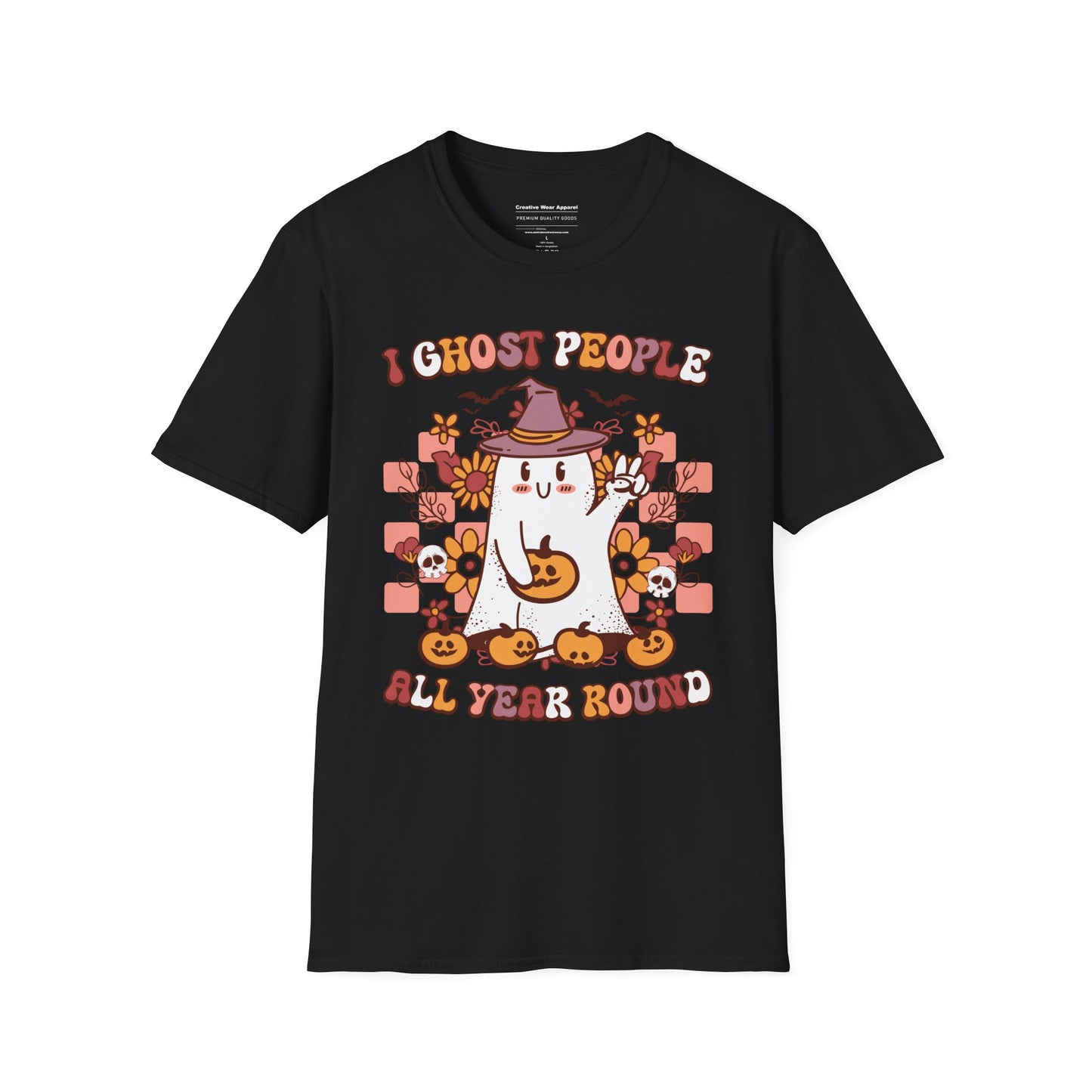 I Ghost People All Year Around T-Shirt β Funny Halloween Graphic Tee β Spooky Ghost Shirt