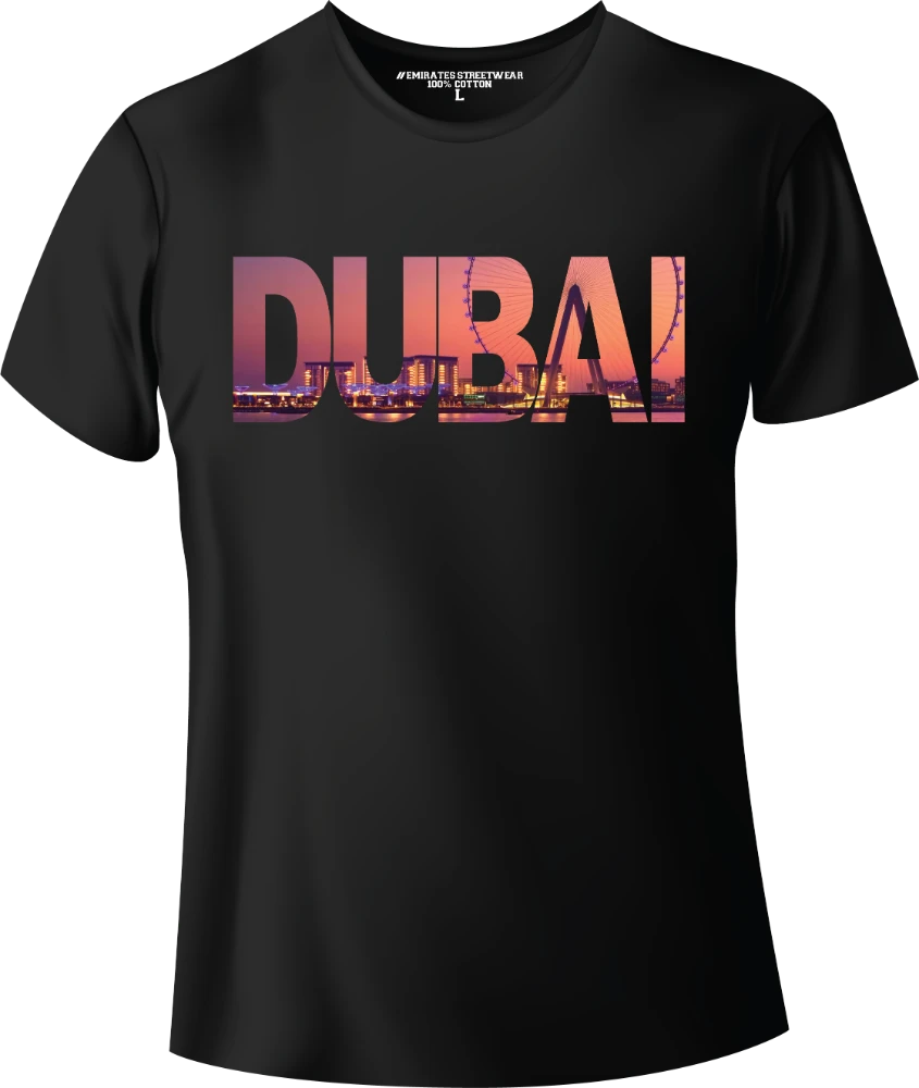 Dubai Blue Water Sunset, Souvenir/Gift T-Shirt for Men or Women, Unisex T-Shirt, D-111