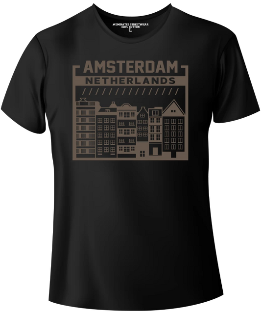 Amsterdam Netherlands – World-Famous City T-Shirt for Men, Women, or Kids, Unisex Tee