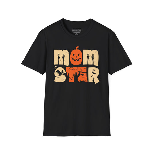 Halloween Momster T-Shirt – Funny Spooky Mom Graphic Tee – Cute Scary Halloween Shirt