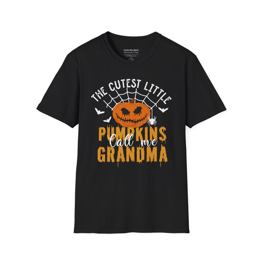 The Cutest Little Pumpkins Call Me Grandma T-Shirt – Funny Halloween Graphic Tee – Spooky Fall Grandma Shirt