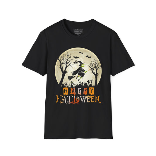 Happy Halloween Witch T-Shirt – Funny Witch Halloween Graphic Tee – Spooky Holiday Shirt