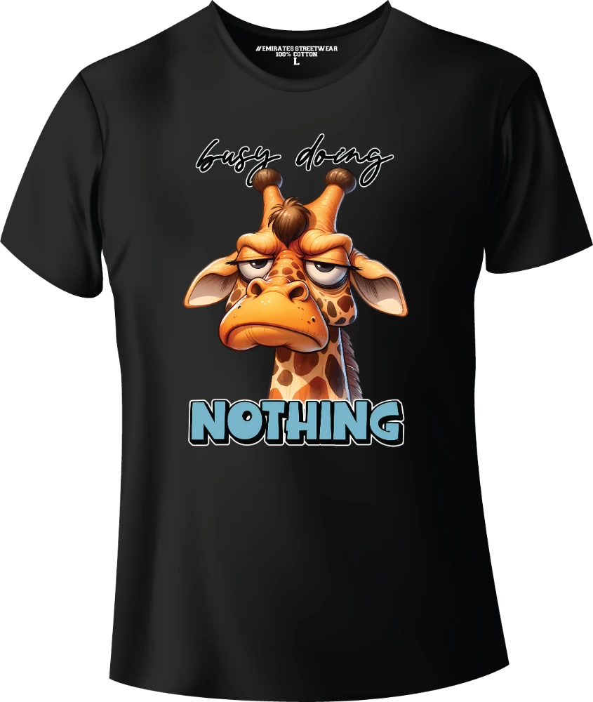 Busy Doing Nothing – Funny Sarcastic Animal T-Shirt for Men, Women & Kids | D-140