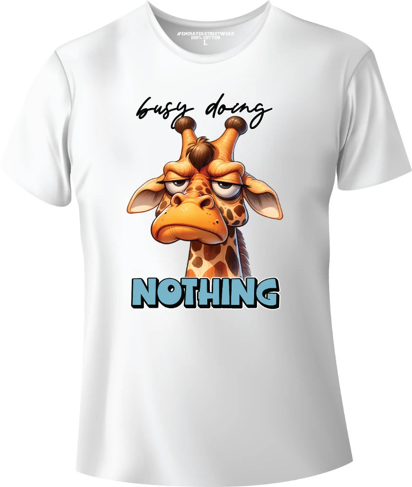 Busy Doing Nothing – Funny Sarcastic Animal T-Shirt for Men, Women & Kids | D-140