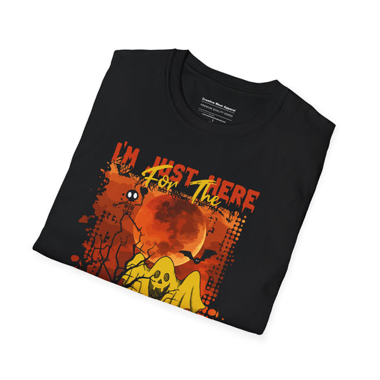 I Am Just Here For The Boos T-Shirt – Funny Halloween Drinking Graphic Tee – Spooky Party Shirt