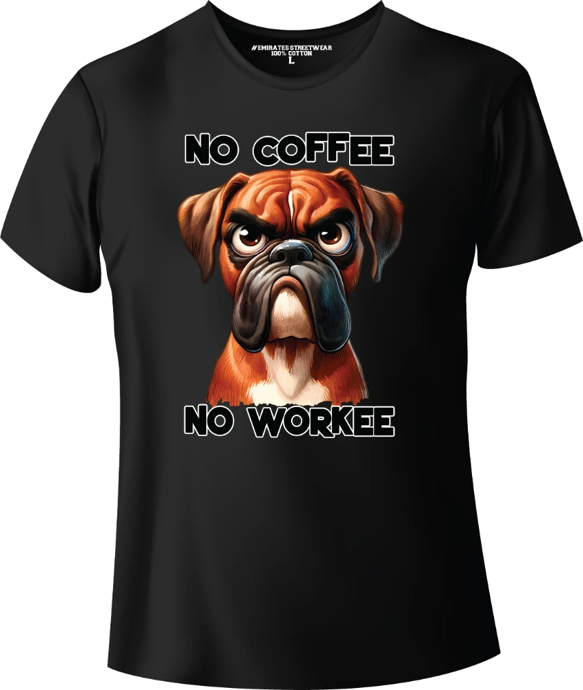 No Coffee No Workee – Funny Sarcastic Animal T-Shirt for Men, Women & Kids | D-148