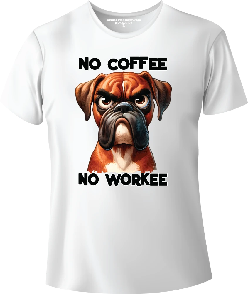 No Coffee No Workee – Funny Sarcastic Animal T-Shirt for Men, Women & Kids | D-148