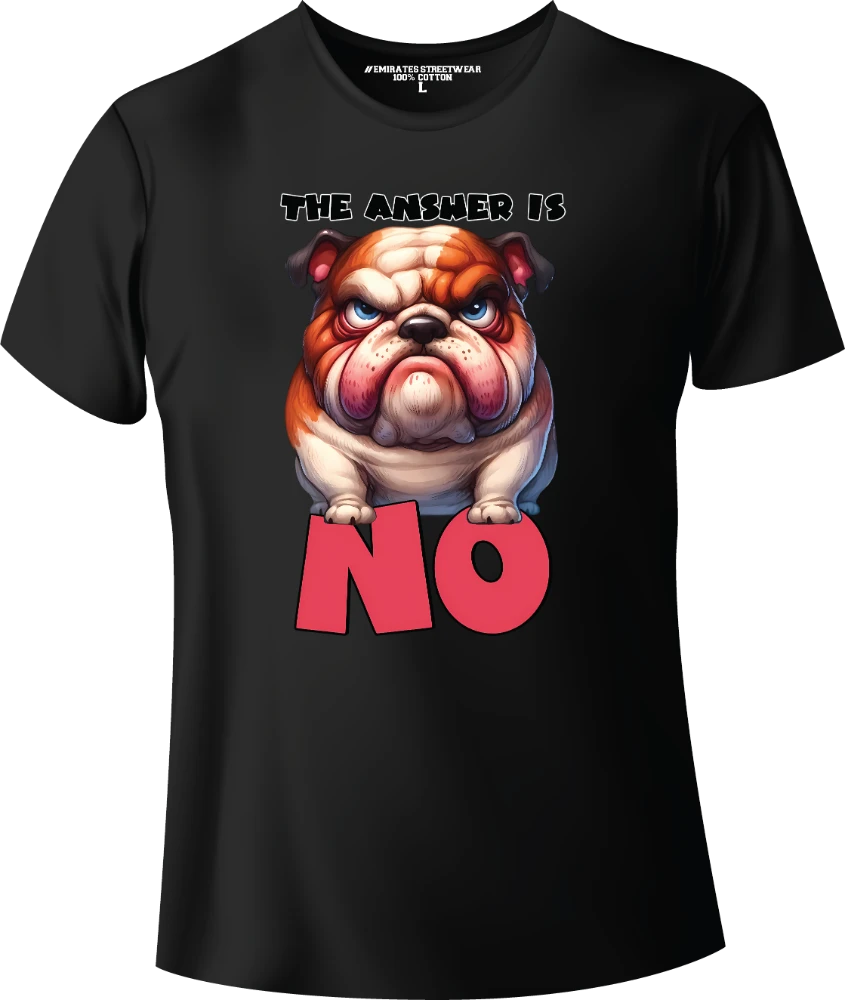 The Answer Is No – Funny Sarcastic Animal T-Shirt for Men, Women & Kids | D-152