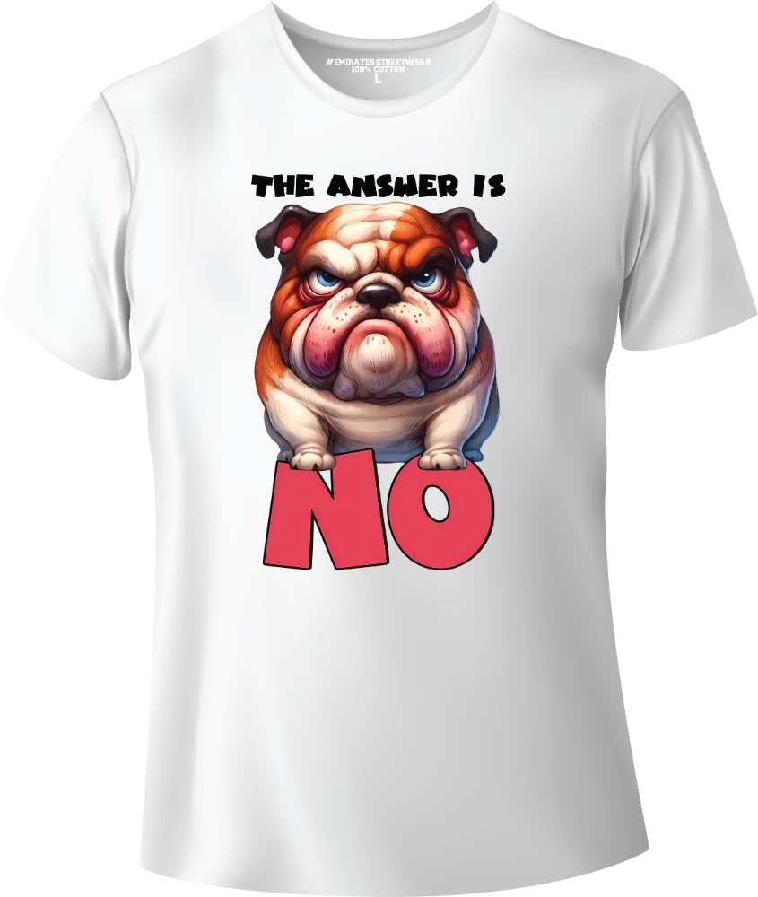 The Answer Is No – Funny Sarcastic Animal T-Shirt for Men, Women & Kids | D-152