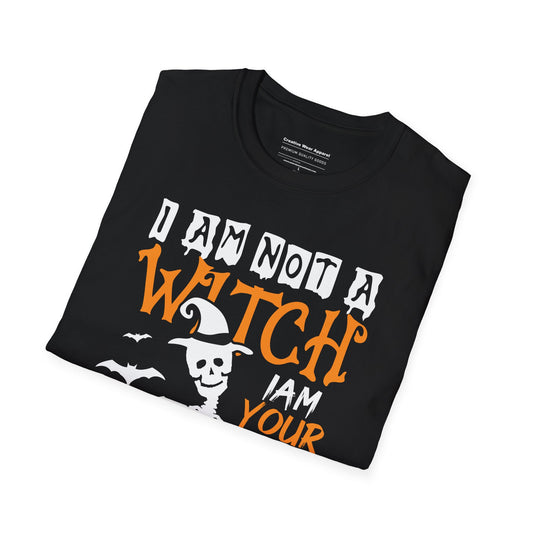 I Am Not Witch I Am Your Wife T-Shirt – Funny Halloween Graphic Tee – Spooky Holiday Shirt