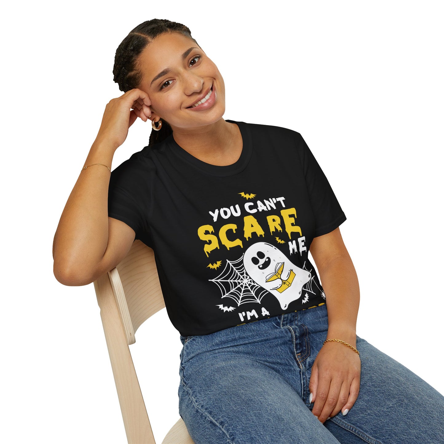 You Can’t Scare Me I’m a Teacher T-Shirt – Funny Halloween Teacher Graphic Tee – Spooky School Shirt
