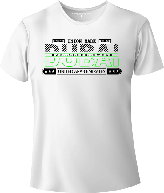 Dubai Casual Denim Wear T-Shirt | Gift / Souvenir Unisex Tee for Men, Women & Kids D-149