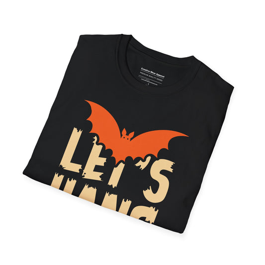 Let’s Hang Out T-Shirt – Cute Bat Halloween Graphic Tee – Funny Spooky Shirt