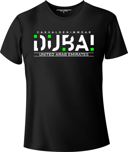 Dubai Casual Denim Wear T-Shirt | Gift / Souvenir Unisex Tee for Men, Women & Kids D-153
