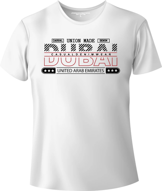 Dubai Casual Denim Wear T-Shirt | Gift / Souvenir Unisex Tee for Men, Women & Kids D-149
