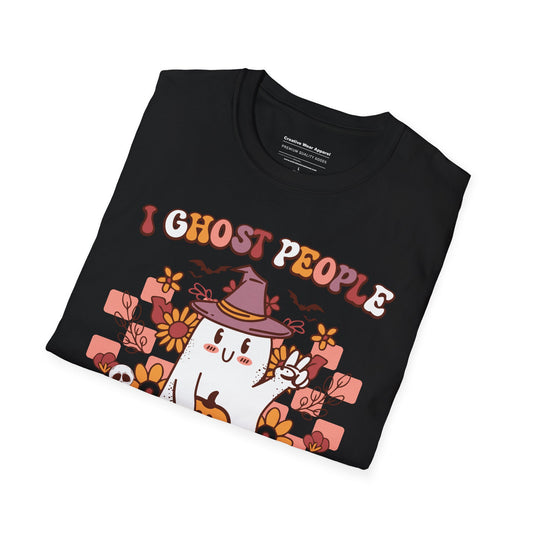 I Ghost People All Year Around T-Shirt – Funny Halloween Graphic Tee – Spooky Ghost Shirt
