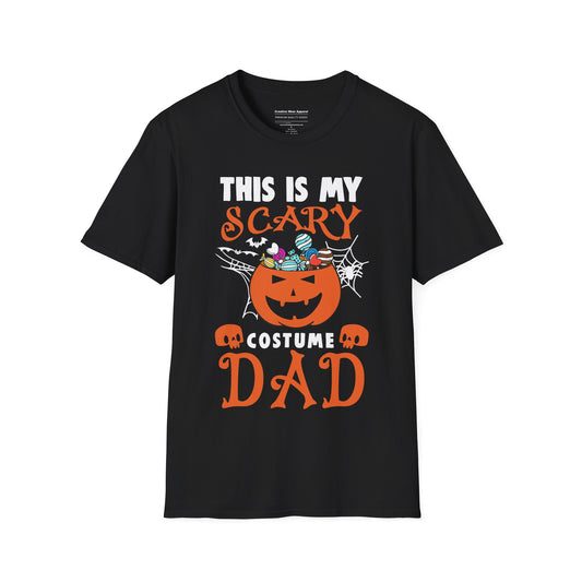 This Is My Scary Costume Dad T-Shirt – Funny Halloween Graphic Tee – Spooky Holiday Shirt