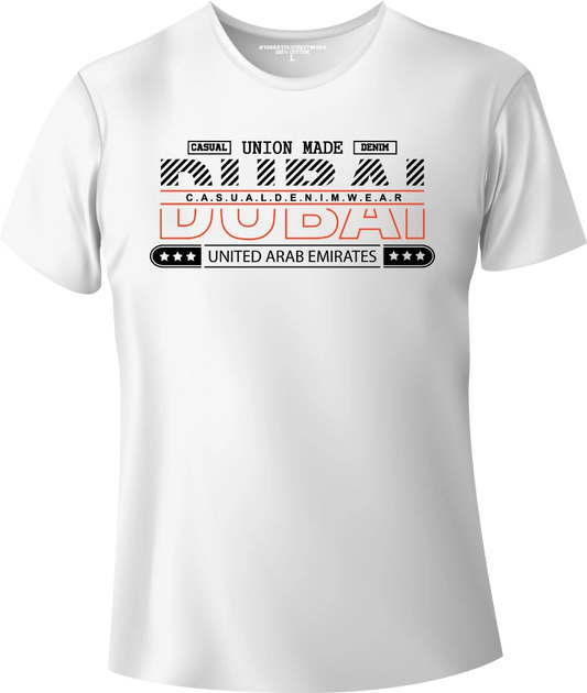Dubai Casual Denim Wear T-Shirt | Gift / Souvenir Unisex Tee for Men, Women & Kids D-149