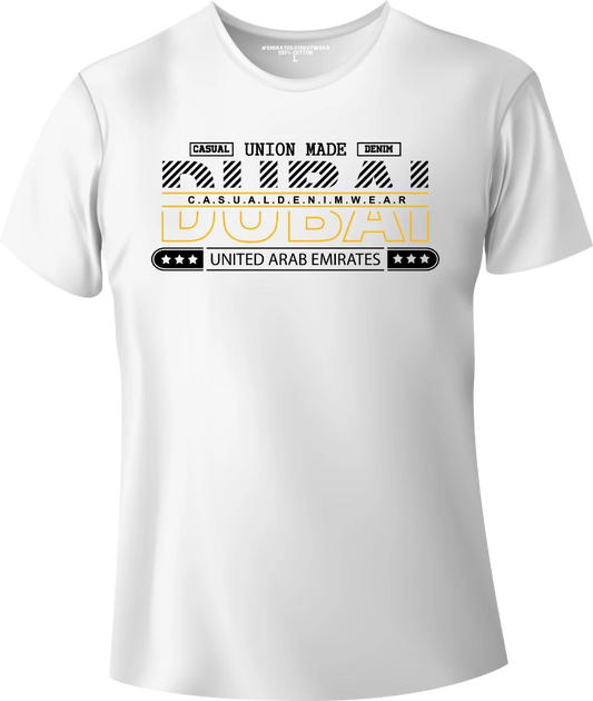 Dubai Casual Denim Wear T-Shirt | Gift / Souvenir Unisex Tee for Men, Women & Kids D-149