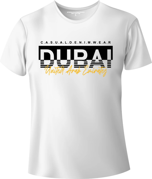 Dubai Casual Denim Wear T-Shirt | Gift / Souvenir Unisex Tee for Men, Women & Kids D-157