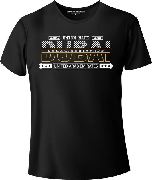 Dubai Casual Denim Wear T-Shirt | Gift / Souvenir Unisex Tee for Men, Women & Kids D-149