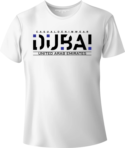 Dubai Casual Denim Wear T-Shirt | Gift / Souvenir Unisex Tee for Men, Women & Kids D-153