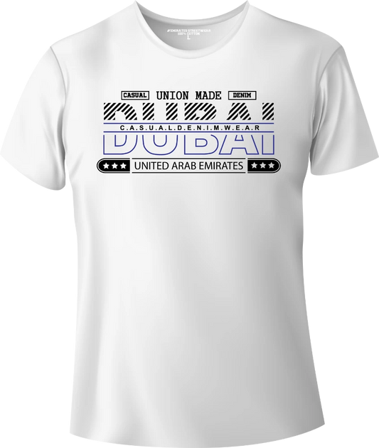 Dubai Casual Denim Wear T-Shirt | Gift / Souvenir Unisex Tee for Men, Women & Kids D-149