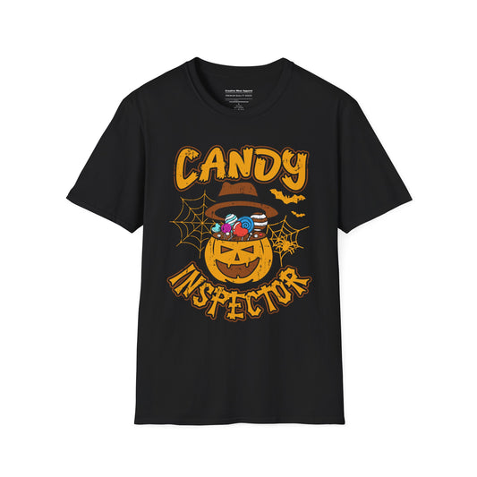 Candy Inspector T-Shirt – Funny Halloween Graphic Tee – Spooky Holiday Shirt