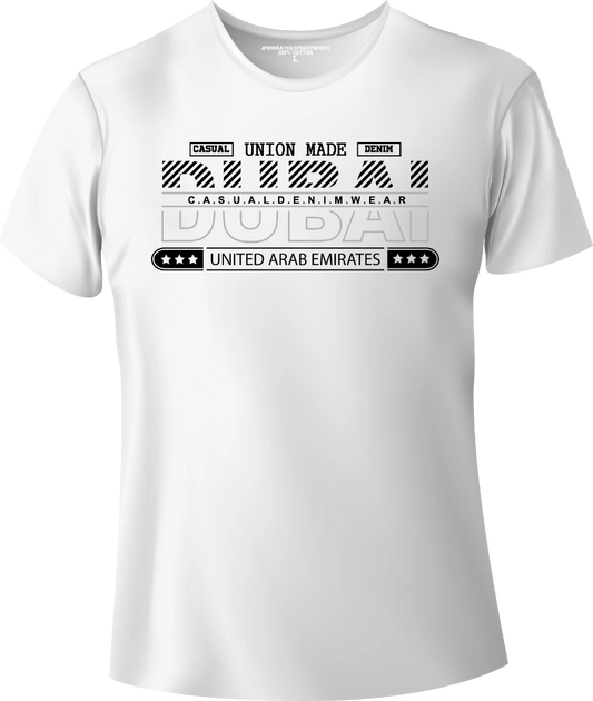 Dubai Casual Denim Wear T-Shirt | Gift / Souvenir Unisex Tee for Men, Women & Kids D-149