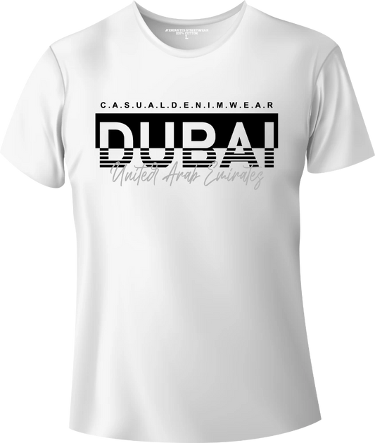 Dubai Casual Denim Wear T-Shirt | Gift / Souvenir Unisex Tee for Men, Women & Kids D-157