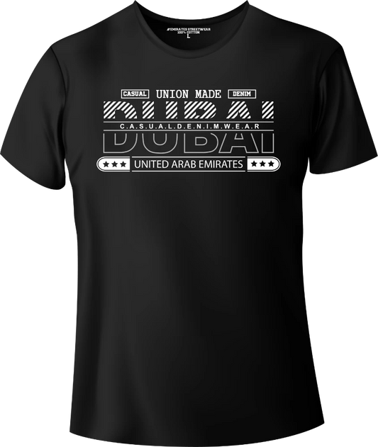 Dubai Casual Denim Wear T-Shirt | Gift / Souvenir Unisex Tee for Men, Women & Kids D-149