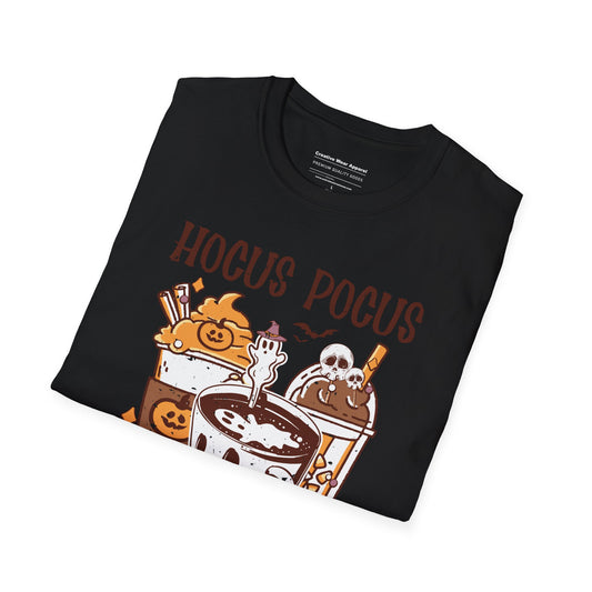 Hocus Pocus I Need Coffee To Focus T-Shirt – Funny Halloween Coffee Shirt – Witchy Graphic Tee