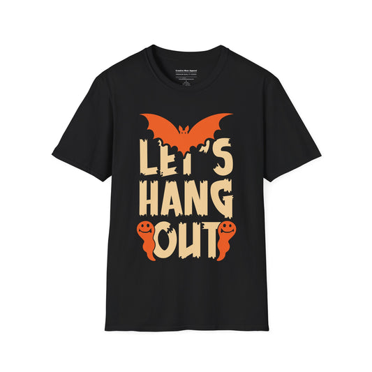Let’s Hang Out T-Shirt – Cute Bat Halloween Graphic Tee – Funny Spooky Shirt
