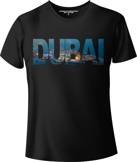 Dubai Blue Water By Night, Souvenir/Gift T-Shirt for Men or Women, Unisex T-Shirt, D-112